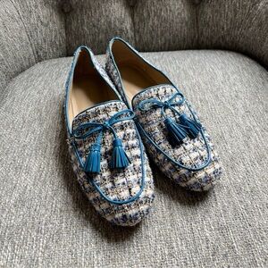 ANN TAYLOR Blue Tweed Loafers Size 7.5